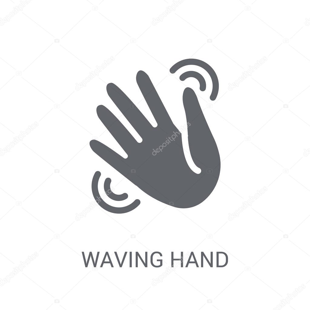 Waving hand icon. Trendy Waving hand logo concept on white background from Hands collection. Suitable for use on web apps, mobile apps and print media.