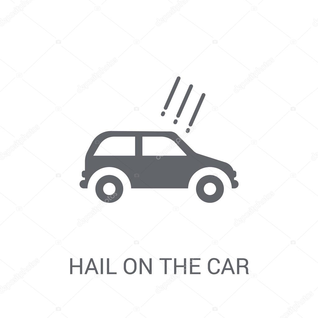 Hail on the car icon. Trendy Hail on the car logo concept on white background from Insurance collection. Suitable for use on web apps, mobile apps and print media.