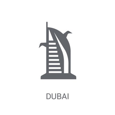 Dubai simgesi. Trendy Dubai logo kavramı Luxury Collection beyaz arka plan üzerinde. Web uygulamaları, mobil uygulamalar ve basılı medya kullanım için uygundur..