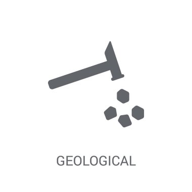 Jeolojik simgesi. Trendy jeolojik logo kavramı Müzesi koleksiyonundan beyaz arka plan üzerinde. Web uygulamaları, mobil uygulamalar ve basılı medya kullanım için uygundur..