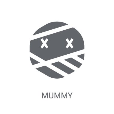 Mumya simgesi. Trendy mumya logo kavramı Müzesi koleksiyonundan beyaz arka plan üzerinde. Web uygulamaları, mobil uygulamalar ve basılı medya kullanım için uygundur..