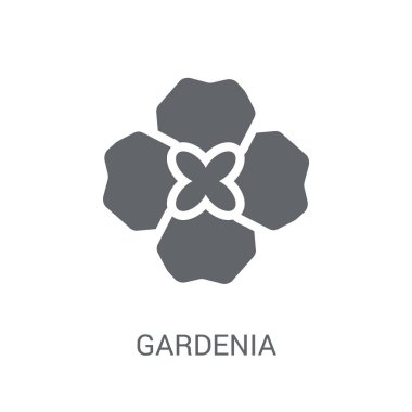 Gardenya simgesi. Trendy Gardenya logo kavramı doğa koleksiyonundan beyaz arka plan üzerinde. Web uygulamaları, mobil uygulamalar ve basılı medya kullanım için uygundur..