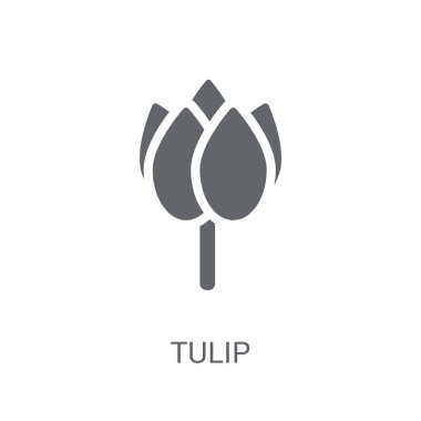 Lale simgesi. Trendy Tulip logo kavramı doğa koleksiyonundan beyaz arka plan üzerinde. Web uygulamaları, mobil uygulamalar ve basılı medya kullanım için uygundur..
