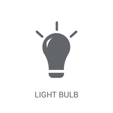 Ampul simgesi. Modaya uygun ampul logo kavramı verimlilik koleksiyonundan beyaz arka plan üzerinde. Web uygulamaları, mobil uygulamalar ve basılı medya kullanım için uygundur..