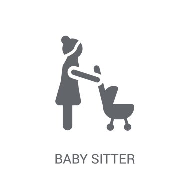 Bebek bakıcısı simgesi. Trendy bebek bakıcısı logo kavramı meslekler koleksiyonundan beyaz arka plan üzerinde. Web uygulamaları, mobil uygulamalar ve basılı medya kullanım için uygundur..