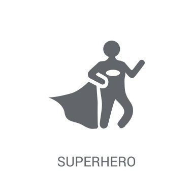 Süper kahraman simgesi. Son moda süper kahraman logo kavramı meslekler koleksiyonundan beyaz arka plan üzerinde. Web uygulamaları, mobil uygulamalar ve basılı medya kullanım için uygundur..