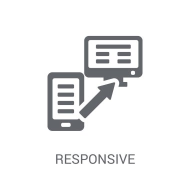 Duyarlı simgesi. Trendy duyarlı logo kavramı programlama koleksiyonundan beyaz arka plan üzerinde. Web uygulamaları, mobil uygulamalar ve basılı medya kullanım için uygundur..