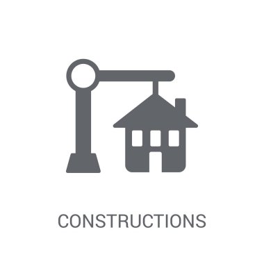 Yapıların simgesi. Modaya uygun yapılar logo kavramı Emlak koleksiyonundan beyaz arka plan üzerinde. Web uygulamaları, mobil uygulamalar ve basılı medya kullanım için uygundur..