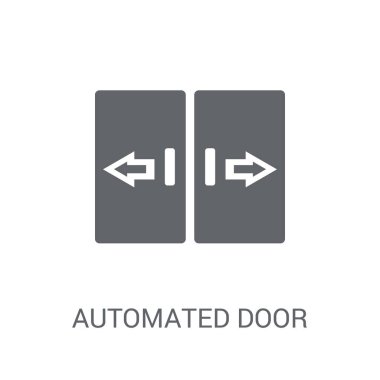 otomatik kapı simgesi. Trendy otomatik kapı logo kavramı smarthome koleksiyonundan beyaz arka plan üzerinde. Web uygulamaları, mobil uygulamalar ve basılı medya kullanım için uygundur..
