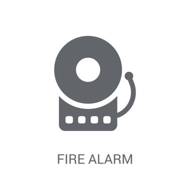 Yangın alarm simgesi. Trendy yangın alarm logo kavramı smarthome koleksiyonundan beyaz arka plan üzerinde. Web uygulamaları, mobil uygulamalar ve basılı medya kullanım için uygundur..