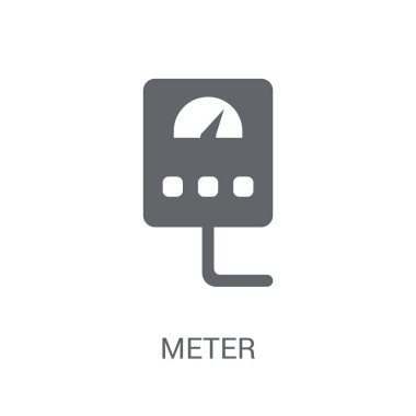 Ölçer simgesi. Trendy metre logo kavramı smarthome koleksiyonundan beyaz arka plan üzerinde. Web uygulamaları, mobil uygulamalar ve basılı medya kullanım için uygundur..