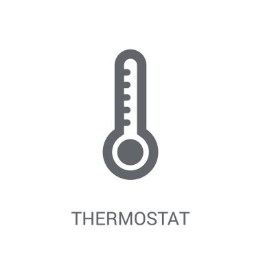 Termostat simgesi. Trendy termostat logo kavramı smarthome koleksiyonundan beyaz arka plan üzerinde. Web uygulamaları, mobil uygulamalar ve basılı medya kullanım için uygundur..