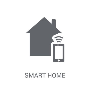 Akıllı ev simgesini. Trendy akıllı ev logo kavramı smarthome koleksiyonundan beyaz arka plan üzerinde. Web uygulamaları, mobil uygulamalar ve basılı medya kullanım için uygundur..