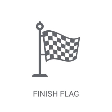 Bayrak simgesini bitirmek. Trendy bitirmek bayrağı logo kavramı Collection: başlangıç strateji ve başarı beyaz arka plan üzerinde. Web uygulamaları, mobil uygulamalar ve basılı medya kullanım için uygundur..