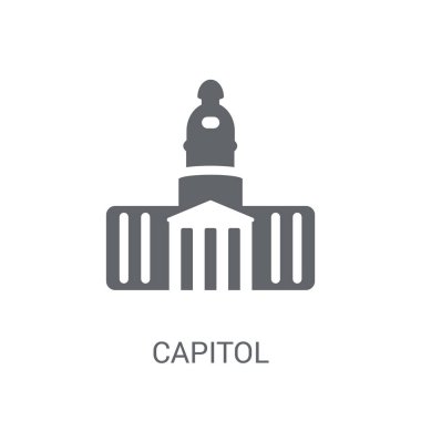Capitol simgesi. Amerika Birleşik Devletleri koleksiyonundan beyaz arka plan üzerinde trendy Capitol logosu kavramı. Web uygulamaları, mobil uygulamalar ve basılı medya kullanım için uygundur..