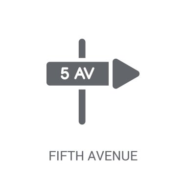 Fifth avenue simgesi. Amerika Birleşik Devletleri koleksiyonundan beyaz arka plan üzerinde trendy Fifth avenue logo kavramı. Web uygulamaları, mobil uygulamalar ve basılı medya kullanım için uygundur..