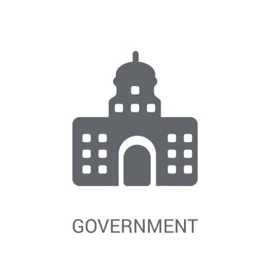 Hükümet simgesi. Amerika Birleşik Devletleri koleksiyonundan beyaz arka plan üzerinde trendy hükümet logo kavramı. Web uygulamaları, mobil uygulamalar ve basılı medya kullanım için uygundur..