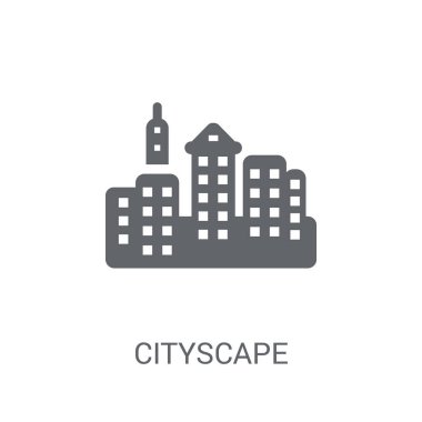 Cityscape simgesi. Amerika Birleşik Devletleri koleksiyonundan beyaz arka plan üzerinde trendy Cityscape logo kavramı. Web uygulamaları, mobil uygulamalar ve basılı medya kullanım için uygundur..
