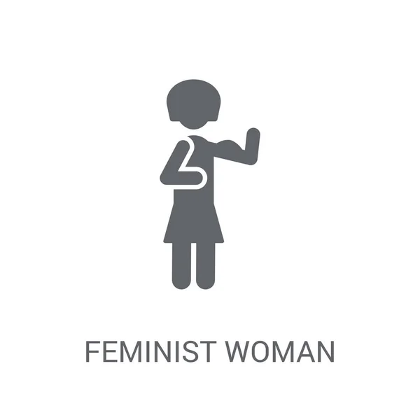 フェミニスト女性アイコン レディース コレクションから白い背景のトレンディなフェミニスト女性ロゴのコンセプト Web アプリ 携帯アプリ 印刷媒体での使用に適しています — ストックベクタ