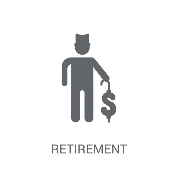 Ikon Pensiun Konsep Logo Trendy Retirement Pada Latar Belakang Putih - Stok Vektor