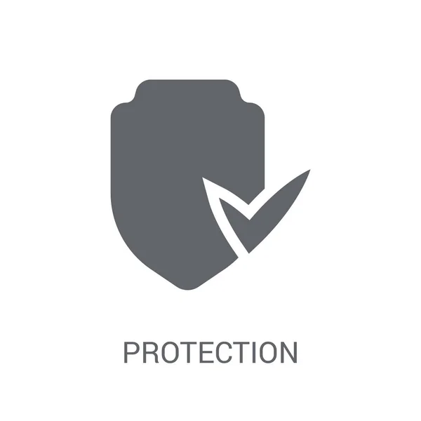 Icono Protección Concepto Logotipo Trendy Protection Sobre Fondo Blanco Colección — Vector de stock