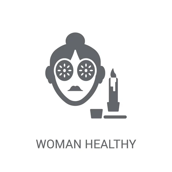 Mulher Ícone Tratamento Saudável Trendy Woman Healthy Treatment Logo Concept —  Vetores de Stock