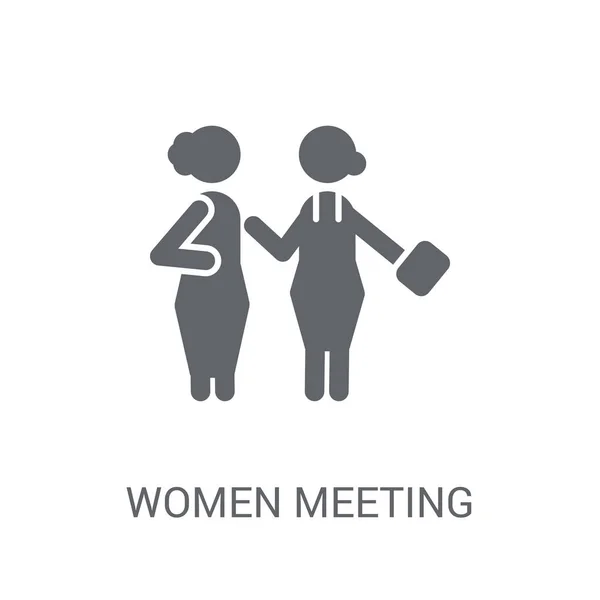 Icône Réunion Des Femmes Concept Logo Trendy Women Meeting Sur — Image vectorielle