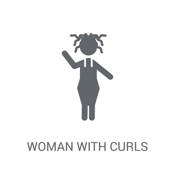 Bukleler Simgesi Olan Kadın Bukleler Logo Kavramı Bayanlar Koleksiyonundan Beyaz — Stok Vektör