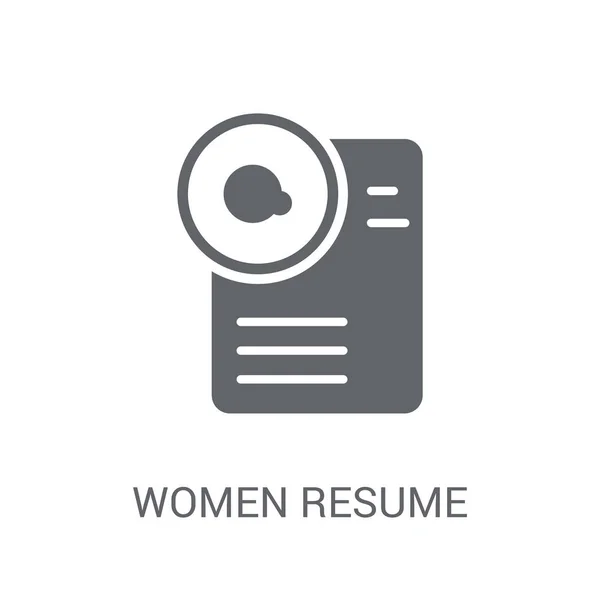 Mulheres Retomar Ícone Trendy Women Resume Logo Concept White Background — Vetor de Stock