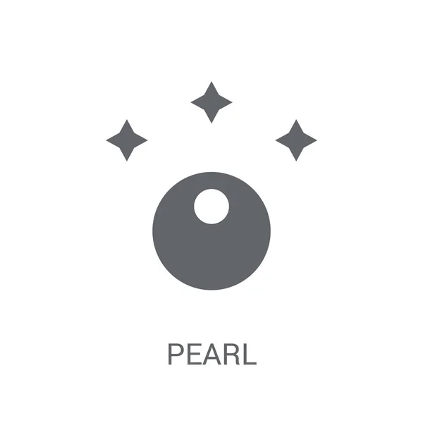 Pearl Ikona Koncept Módní Perlový Loga Bílém Pozadí Luxusní Kolekce — Stockový vektor