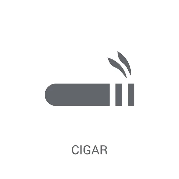 Значок Сигари Концепція Логотипу Модного Сигару Білому Тлі Колекції Luxury — стоковий вектор