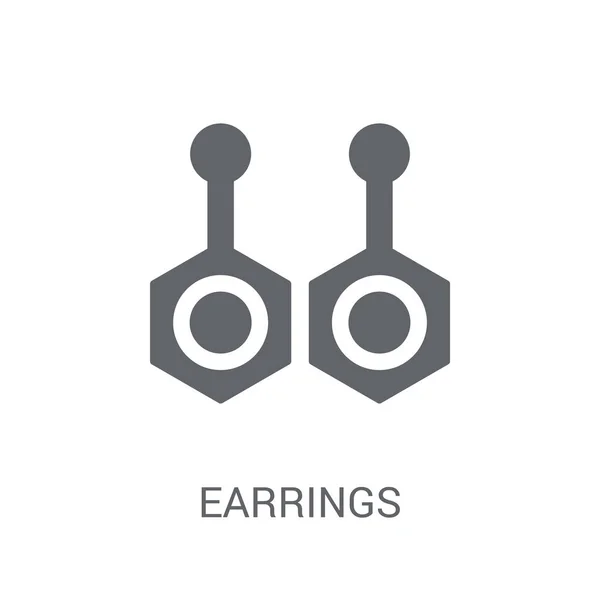 Pendientes Icono Pendientes Moda Concepto Logotipo Sobre Fondo Blanco Colección — Vector de stock