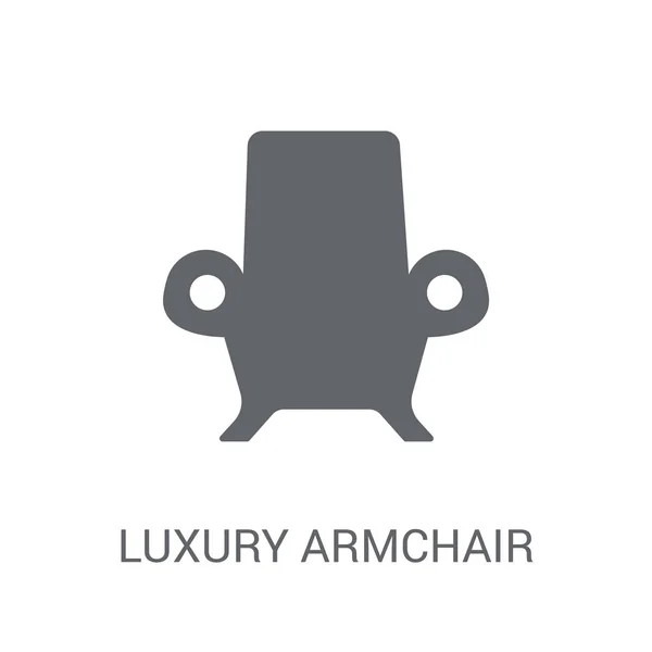 Luxe Fauteuil Pictogram Trendy Luxe Fauteuil Logo Concept Witte Achtergrond — Stockvector