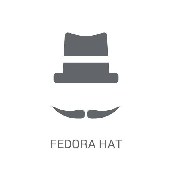 Fedora Hut Ikone Trendy Fedora Hut Logo Konzept Auf Weißem — Stockvektor