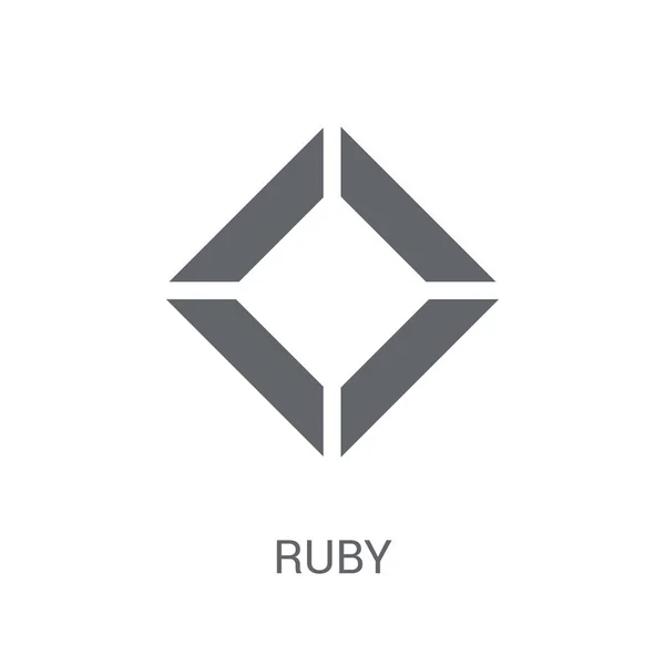Ikon Ruby Logo Trendy Ruby Konsep Pada Latar Belakang Putih - Stok Vektor