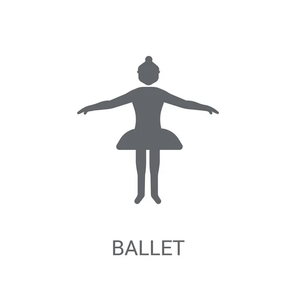 Ícone Ballet Conceito Logotipo Balé Moda Fundo Branco Coleção Museu — Vetor de Stock