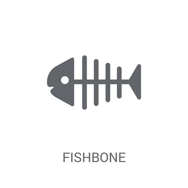 Ícone Fishbone Conceito Logotipo Fishbone Moda Fundo Branco Coleção Museu — Vetor de Stock