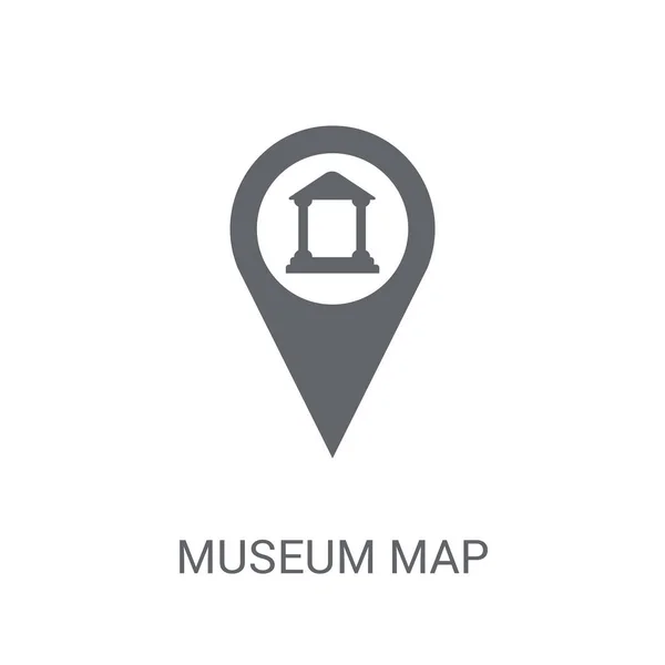 Museo Icono Mapa Moderno Concepto Logotipo Del Mapa Del Museo — Vector de stock