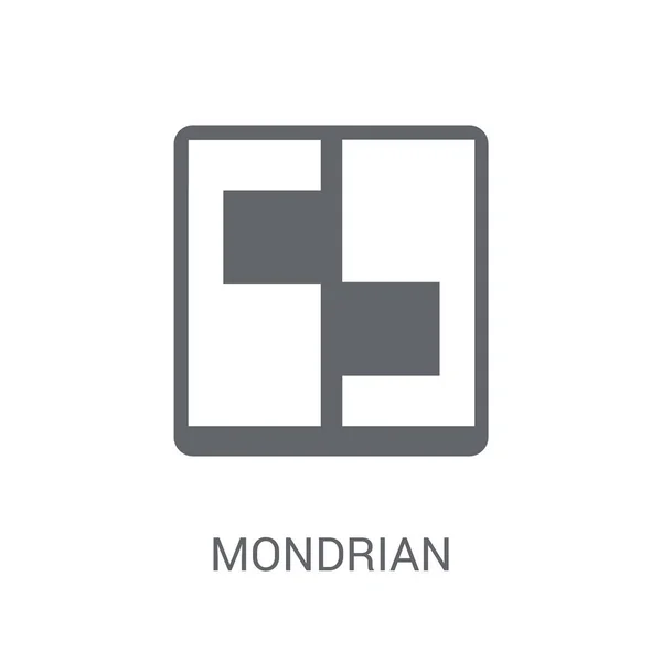 Icono Mondrian Concepto Logotipo Moda Mondrian Sobre Fondo Blanco Colección — Vector de stock