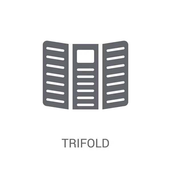 Icono Triple Concepto Logotipo Trendy Trifold Sobre Fondo Blanco Colección — Vector de stock