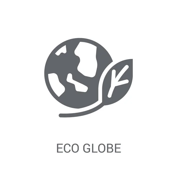 Eco Gömb Ikon Trendi Eco Globe Embléma Koncepció Fehér Háttér — Stock Vector