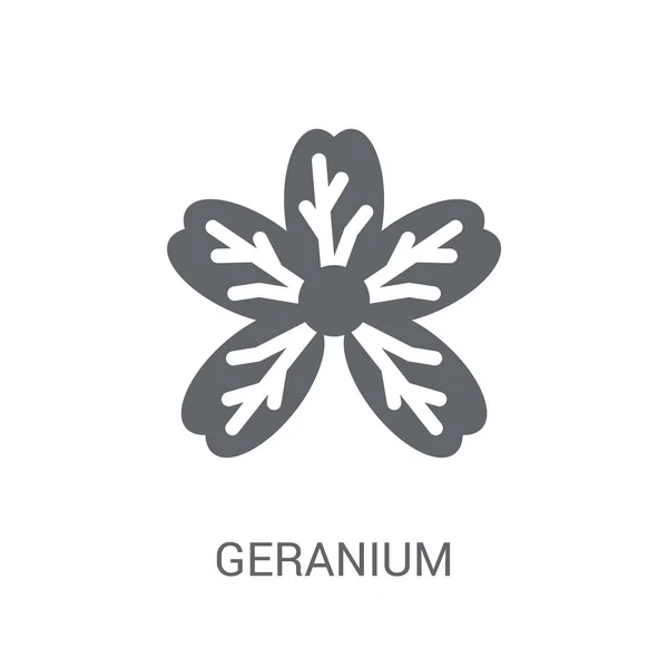 Значок Гераня Концепция Логотипа Trendy Geranium Белом Фоне Коллекции Nature — стоковый вектор