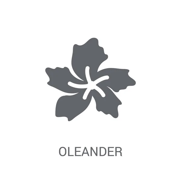 Икона Олеандра Модная Концепция Логотипа Олеандра Белом Фоне Коллекции Nature — стоковый вектор
