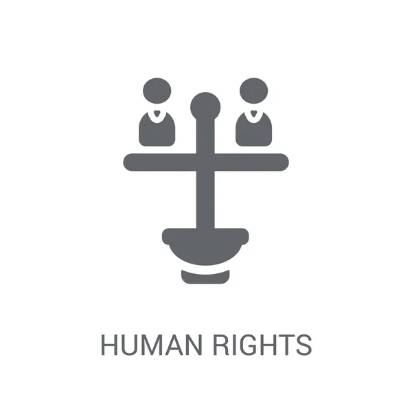 Lidská Práva Ikona Koncept Loga Módní Lidských Práv Bílém Pozadí — Stockový vektor
