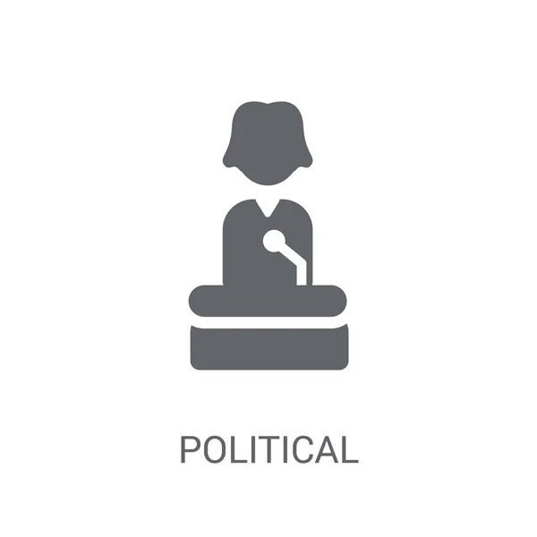 Siyasi Aday Konuşma Simgesini Trendy Siyasi Aday Konuşma Logo Kavramı — Stok Vektör
