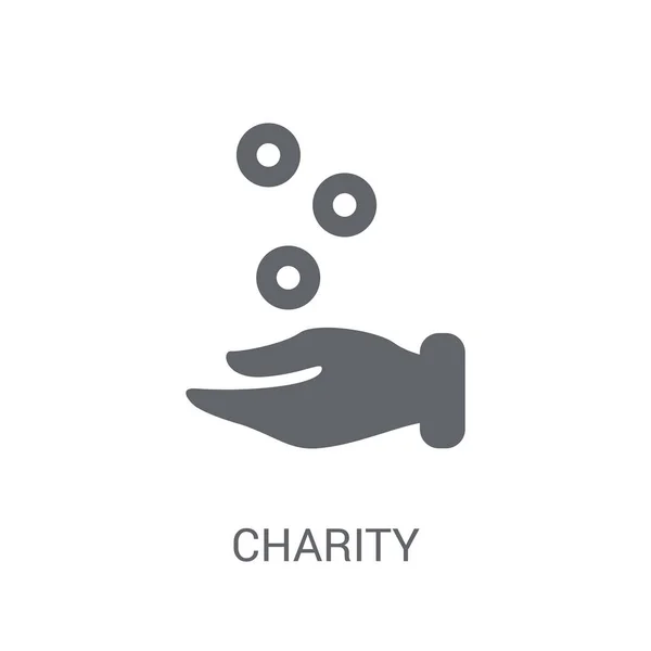 Ícone Caridade Conceito Logotipo Caridade Moda Fundo Branco Coleção Política — Vetor de Stock
