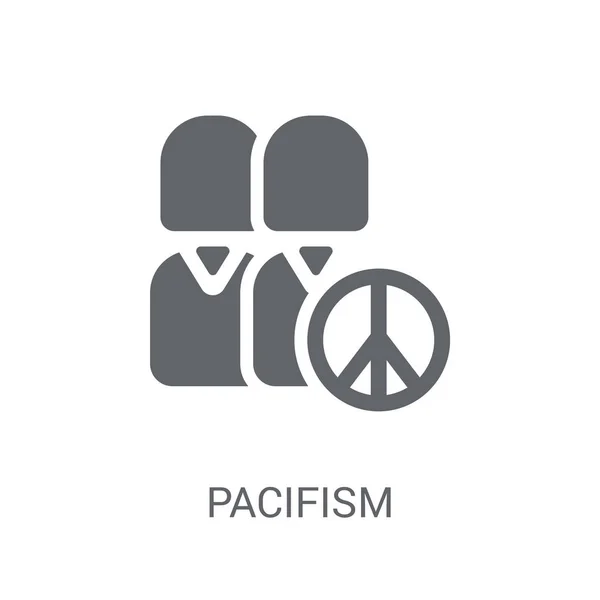 平和主義アイコン 政治的なコレクションから白い背景のトレンディな平和主義ロゴのコンセプト Web アプリ 携帯アプリ 印刷媒体での使用に適しています — ストックベクタ