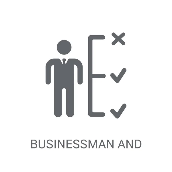 Знак Бизнесмена Тактики Trendy Businessman Тактическая Концепция Логотипа Белом Фоне — стоковый вектор