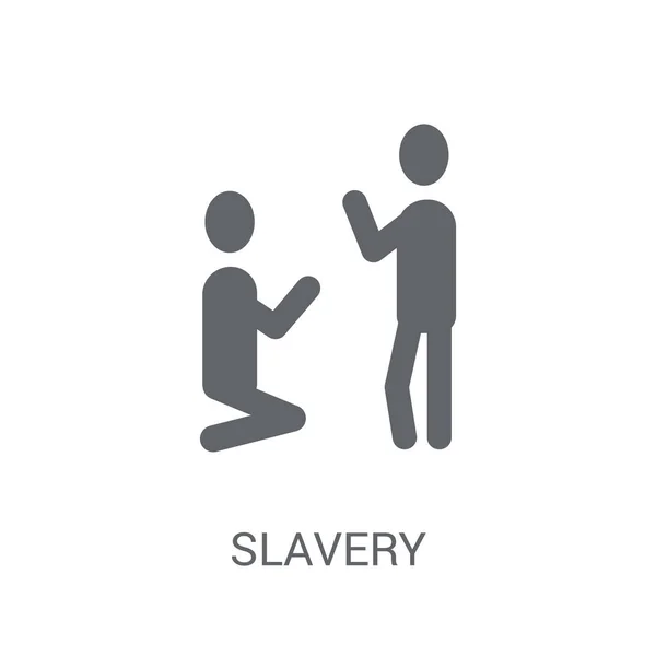Kölelik Simgesi Trendy Kölelik Logo Kavramı Siyasi Koleksiyonundan Beyaz Arka — Stok Vektör