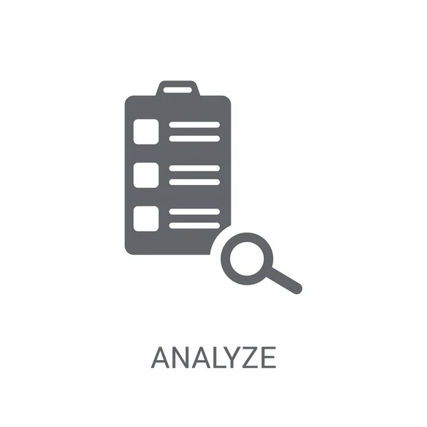 Analysera Ikonen Trendiga Analysera Logotyp Koncept Vit Bakgrund Från Produktivitet — Stock vektor